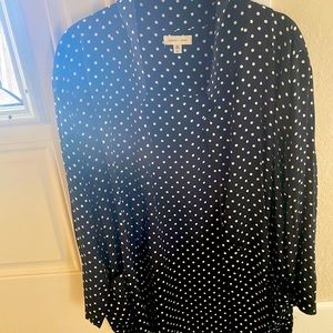 Black with white polka dot blouse blazer